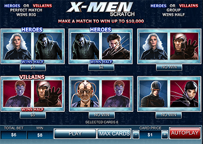 X-Men online scratch card X-Men online scratch card