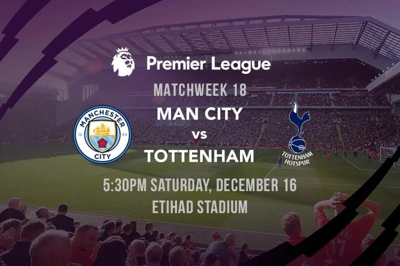 Premier League odds & free tips for Man City vs. Tottenham