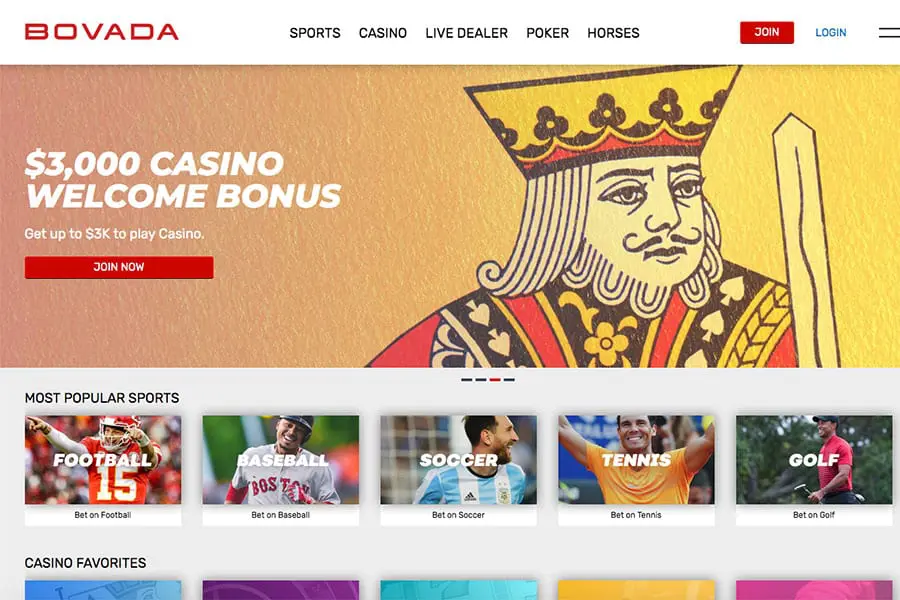 Sign up at Bovada Casino and score up to $3000 bonus cash