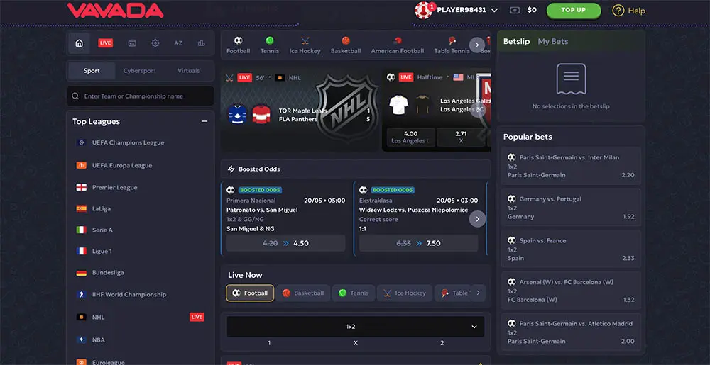 Vavada sports betting review