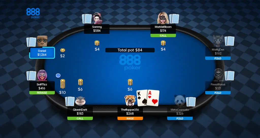 888Poker Gameplay