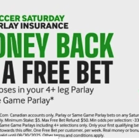 Soccer Saturday: Parlay Insurance free bet offer at Betway