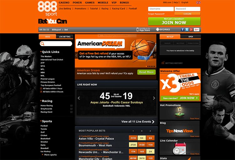 888 casino sports betting