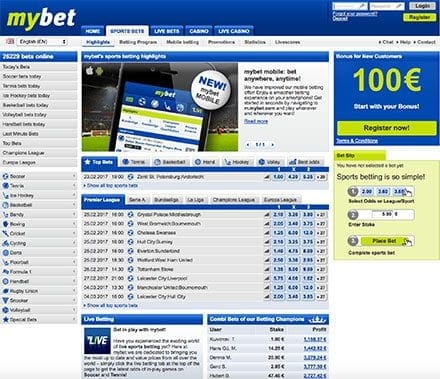 Mybet online sports book for desktop