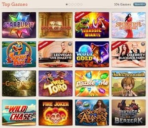 LeoVegas.com instant play games catalogue