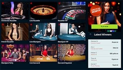 Live dealer casino at Wixstars.com