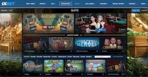 1XBet Casino desktop