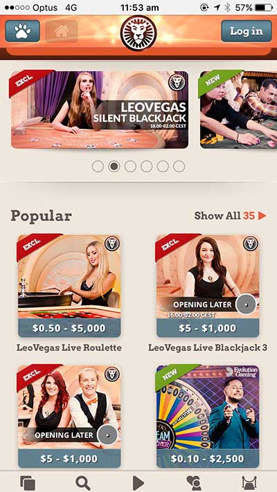 Live Dealer casino games for mobile devices