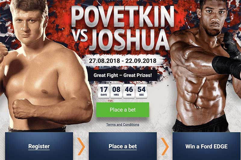 Povetkin vs Joshua UFC fight promotion by 1XBet