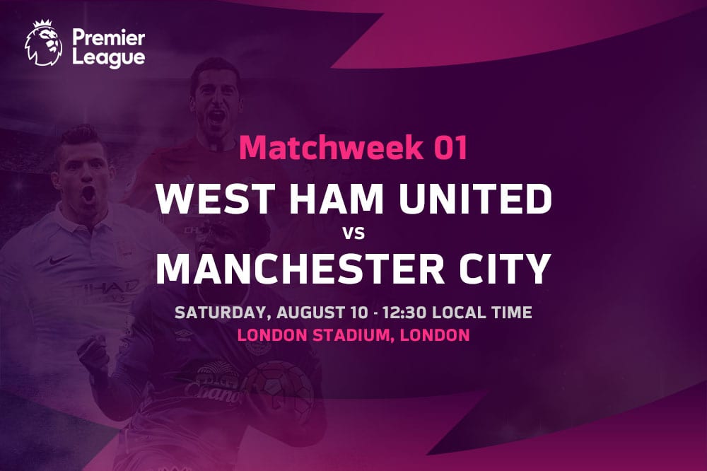 West Ham vs Man City EPL Matchweek 1