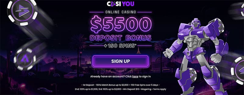 Casiyou sign up bonus 