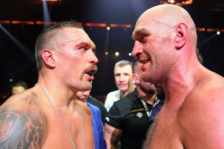 Heavyweight boxing stars Oleksandr Usyk and Tyson Fury