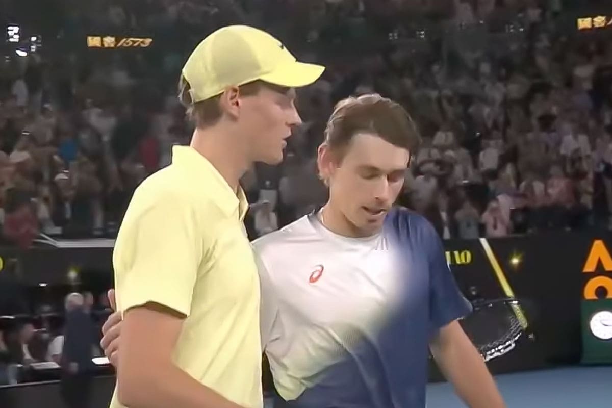 Jannik Sinner and Alex de Minaur at the 2025 Australian Open