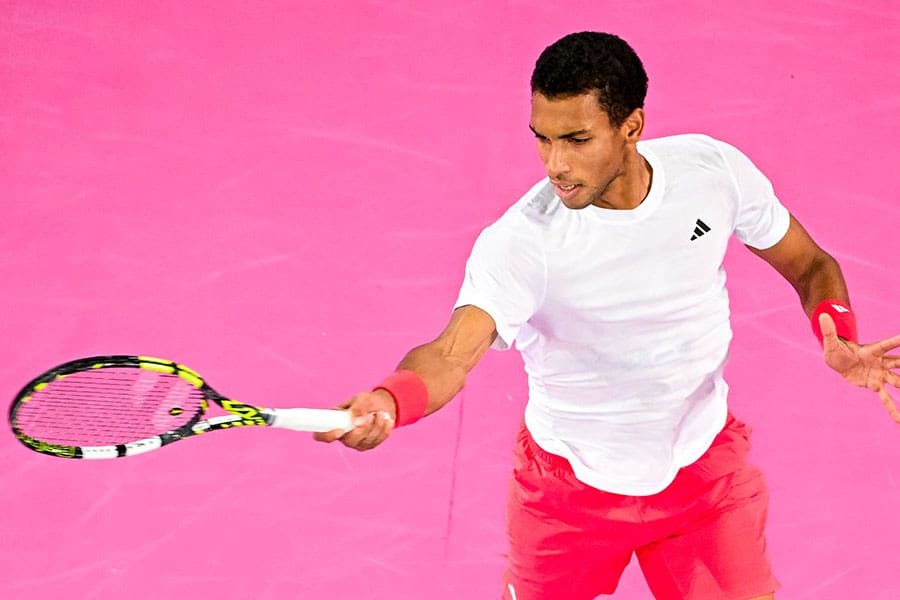 Felix Auger-Aliassime during the 2025 Open Occitanie final