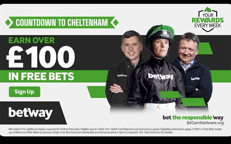 betway free bet promotion- Countdown to Cheltenham Festival