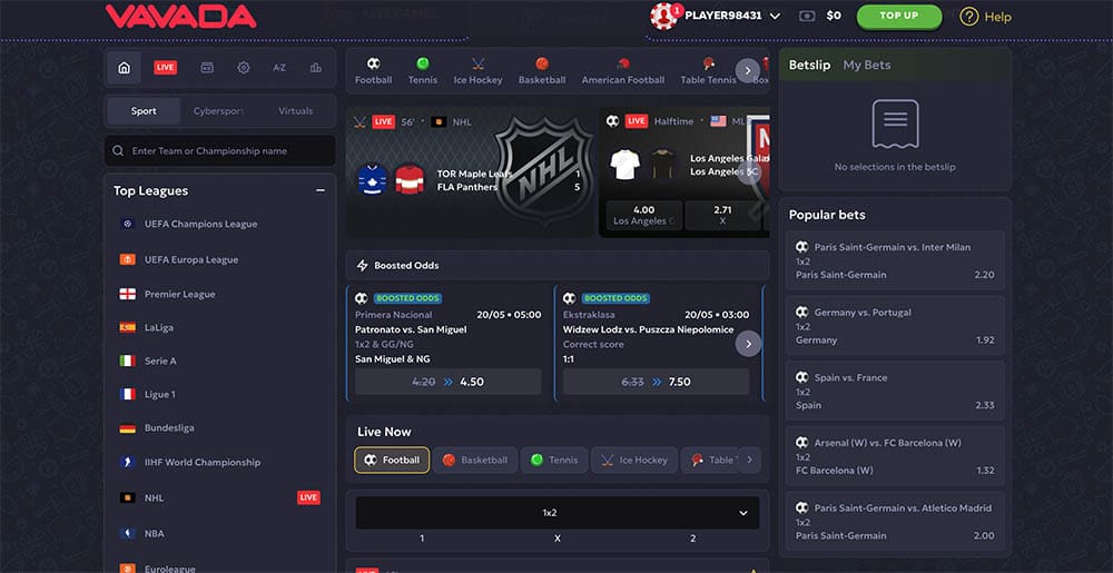 Vavada sports betting review 